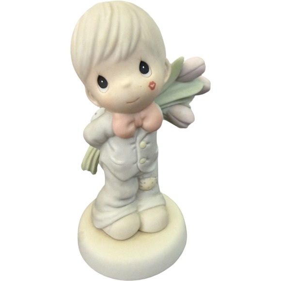 Precious Moments Other - Precious Moments "For The Sweetest Tu-Lips In Town" Figurine Boy Tulips Vintage
